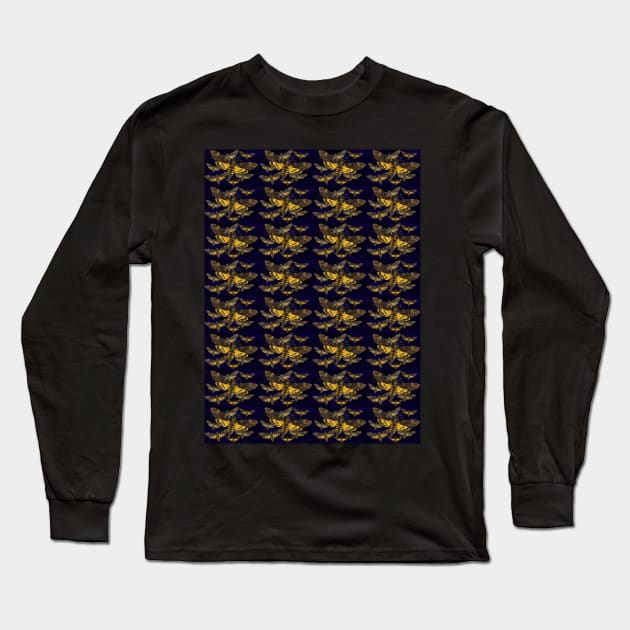 Death's Head Moths On Night Sky. Long Sleeve T-Shirt by OriginalDarkPoetry